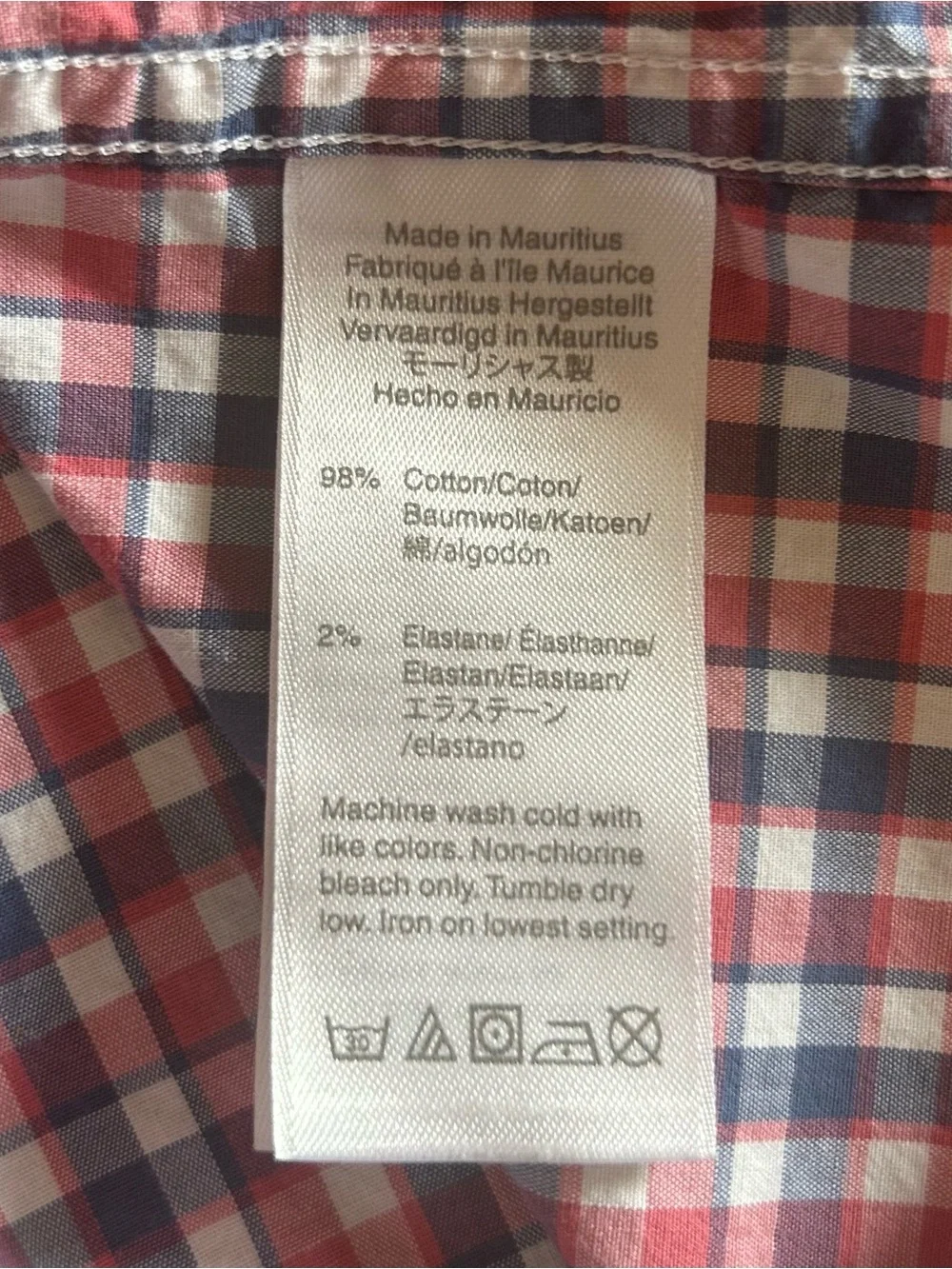J CREW Flex Washed Shirt Button-Up Long Sleeve Collar Red White Blue Plaid Sz L
